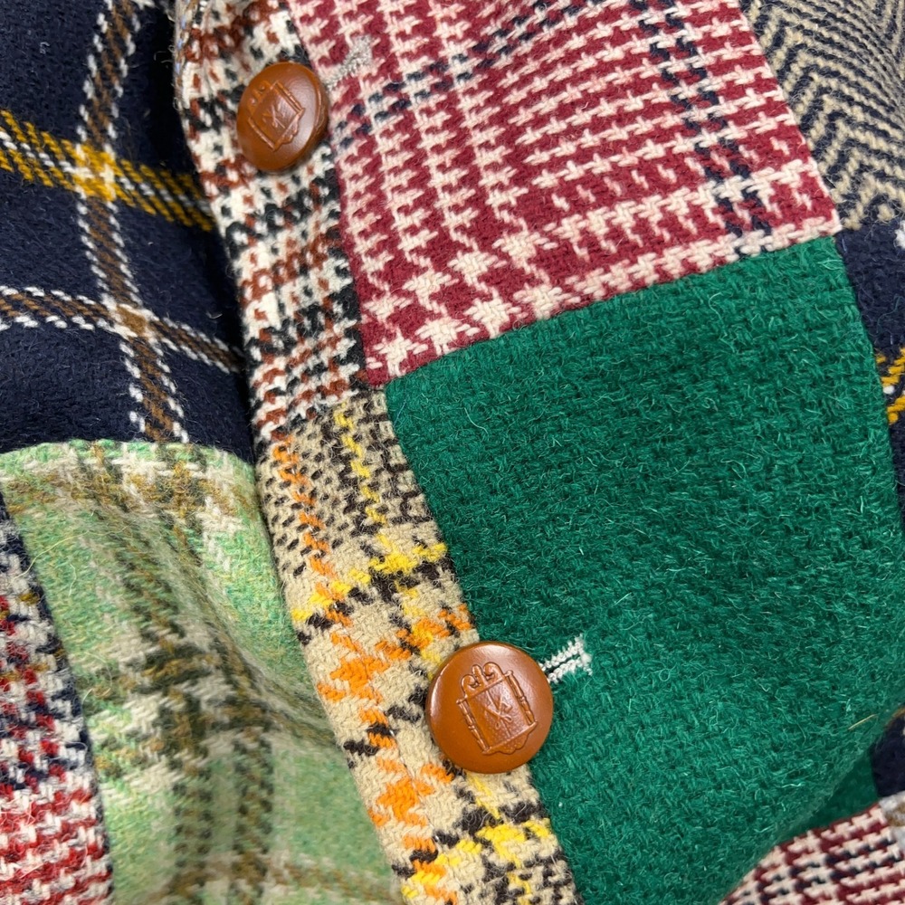 Vintage Wool Blazer Men Small Plaid Patchwork 70s 80s Sport Coat USA Made READ* - Picture 4 of 16